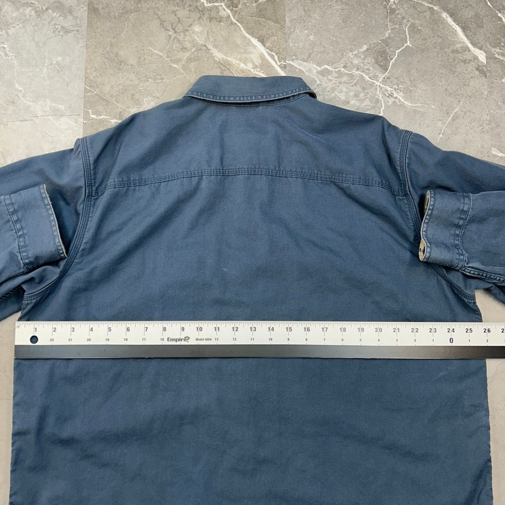 LL Bean Flannel Lined Work Shirt Mens Large Button Up Blue Workwear Outdoor Gorp - Picture 5 of 10